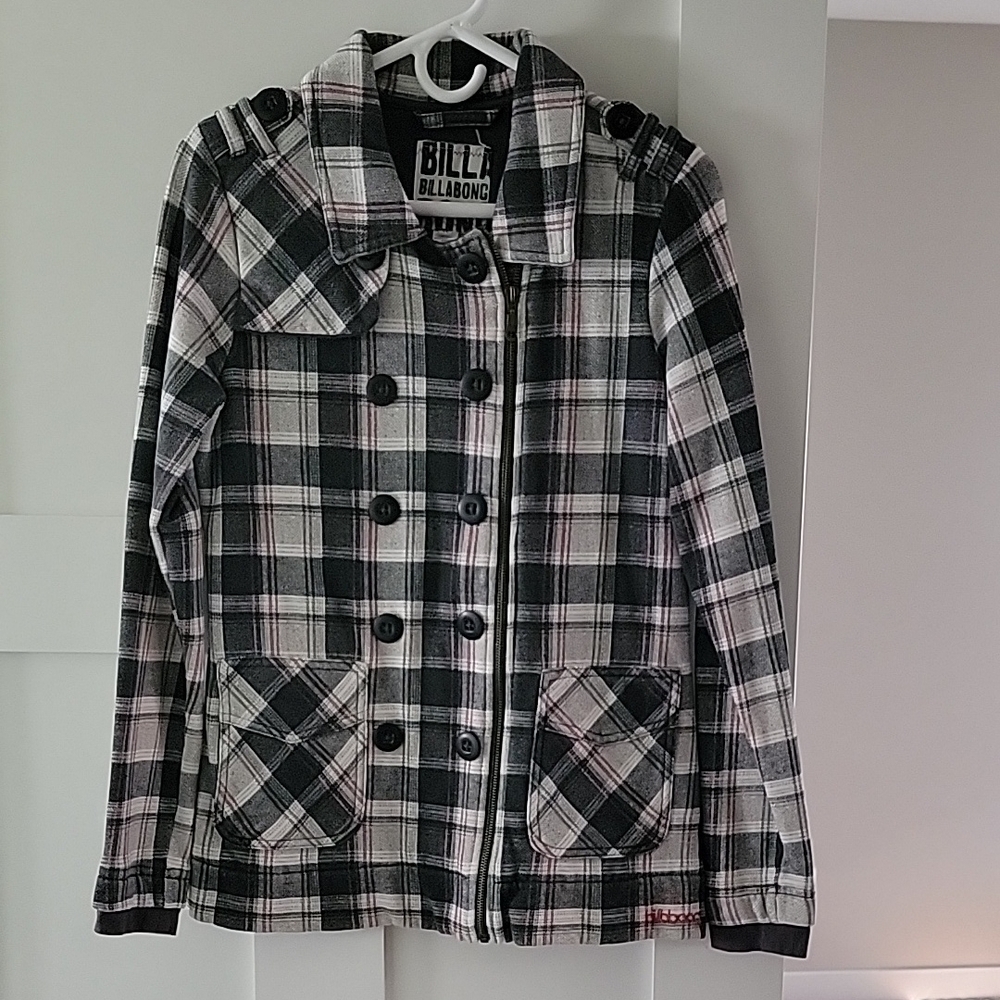 Billabong Plaid Double-Breasted Jacket